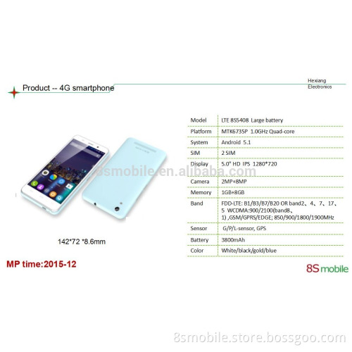 LTE8S5408 5.0" high end mobile phone wholesale
